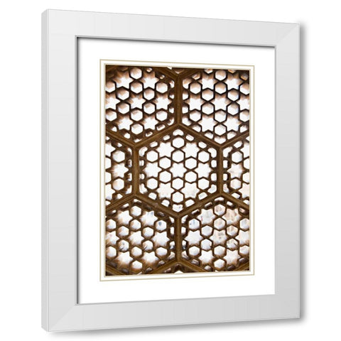 Geometric White Modern Wood Framed Art Print with Double Matting by Millet, Karyn