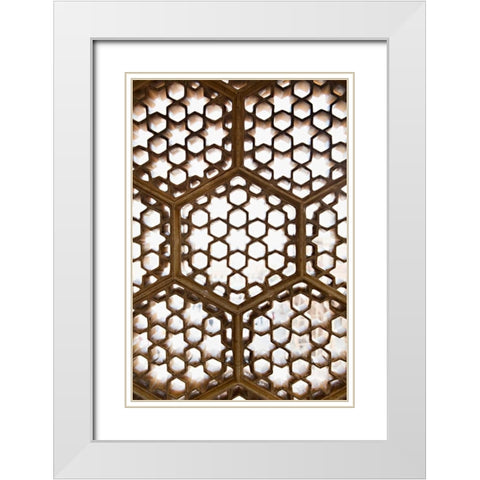 Geometric White Modern Wood Framed Art Print with Double Matting by Millet, Karyn