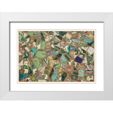 Mosaic III White Modern Wood Framed Art Print with Double Matting by Millet, Karyn