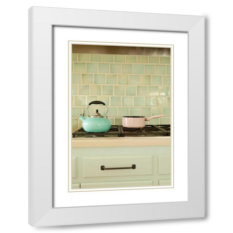 Country Kitchen I White Modern Wood Framed Art Print with Double Matting by Millet, Karyn