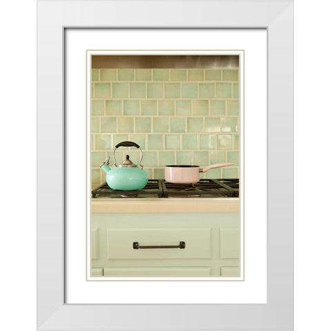 Country Kitchen I White Modern Wood Framed Art Print with Double Matting by Millet, Karyn