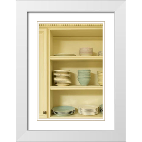 Country Kitchen II White Modern Wood Framed Art Print with Double Matting by Millet, Karyn