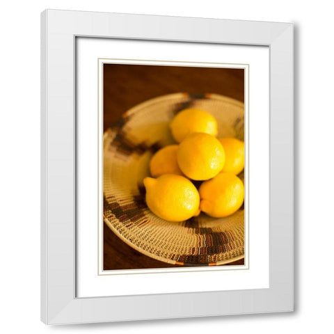 Lemons White Modern Wood Framed Art Print with Double Matting by Millet, Karyn