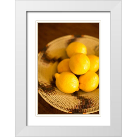 Lemons White Modern Wood Framed Art Print with Double Matting by Millet, Karyn