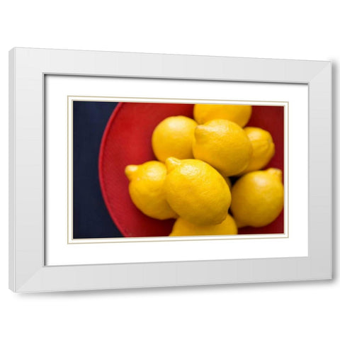 Lemons II White Modern Wood Framed Art Print with Double Matting by Millet, Karyn
