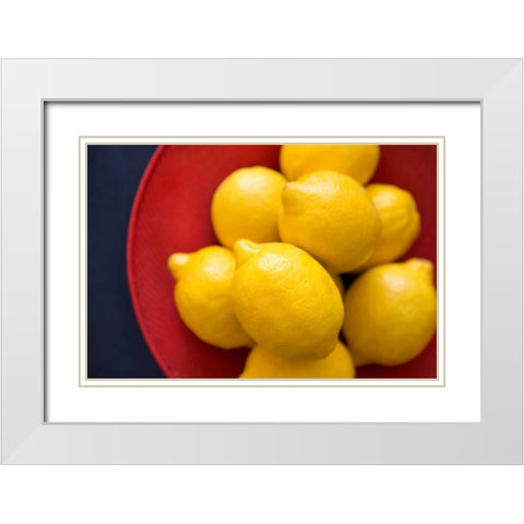 Lemons II White Modern Wood Framed Art Print with Double Matting by Millet, Karyn