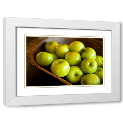 Apples White Modern Wood Framed Art Print with Double Matting by Millet, Karyn