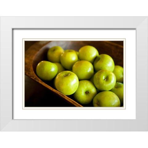 Apples White Modern Wood Framed Art Print with Double Matting by Millet, Karyn