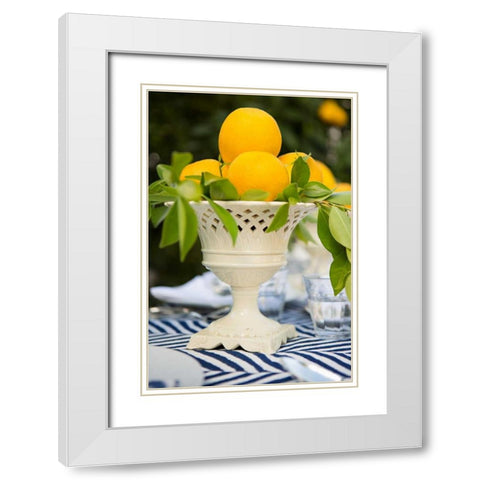 Lemons III White Modern Wood Framed Art Print with Double Matting by Millet, Karyn