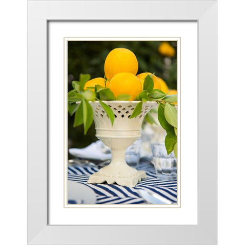 Lemons III White Modern Wood Framed Art Print with Double Matting by Millet, Karyn