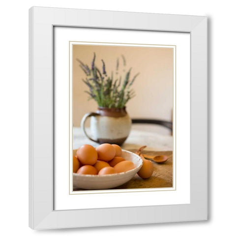 Eggs White Modern Wood Framed Art Print with Double Matting by Millet, Karyn