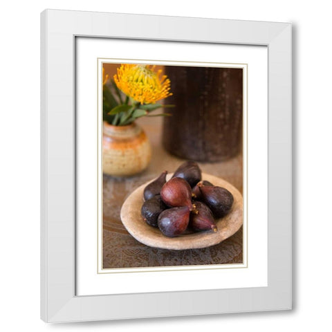 Shallots White Modern Wood Framed Art Print with Double Matting by Millet, Karyn