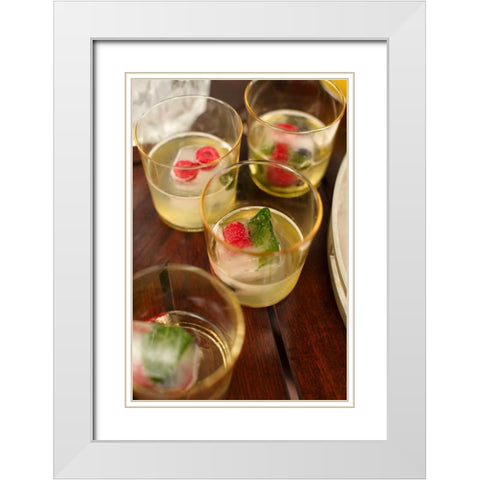 Cocktail II White Modern Wood Framed Art Print with Double Matting by Millet, Karyn