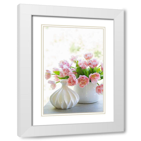 Tulip Bouquet I White Modern Wood Framed Art Print with Double Matting by Millet, Karyn