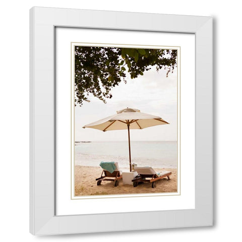 Peaceful Caribbean III White Modern Wood Framed Art Print with Double Matting by Millet, Karyn