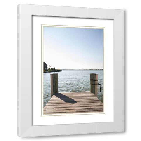Dock View I White Modern Wood Framed Art Print with Double Matting by Millet, Karyn
