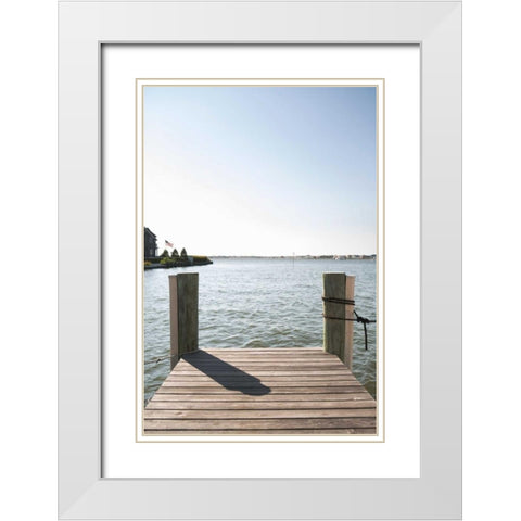 Dock View I White Modern Wood Framed Art Print with Double Matting by Millet, Karyn