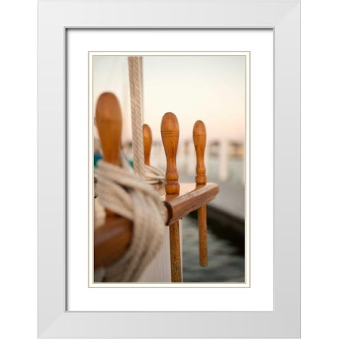 Boat Ties White Modern Wood Framed Art Print with Double Matting by Millet, Karyn