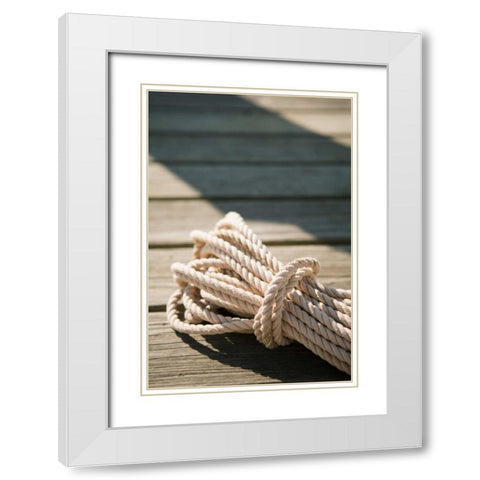 Boat Rope White Modern Wood Framed Art Print with Double Matting by Millet, Karyn
