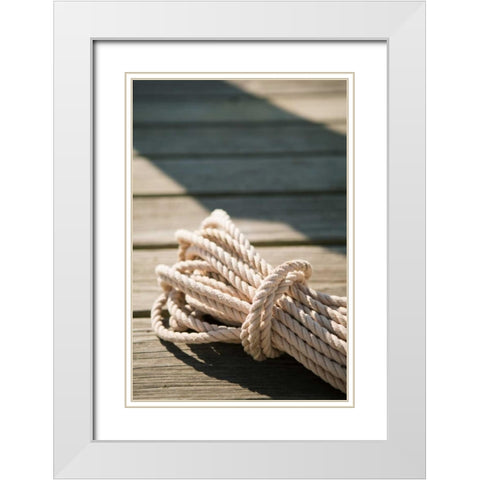 Boat Rope White Modern Wood Framed Art Print with Double Matting by Millet, Karyn