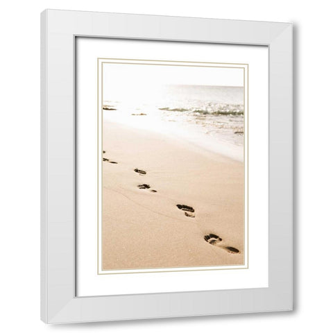 Beach Walk White Modern Wood Framed Art Print with Double Matting by Millet, Karyn