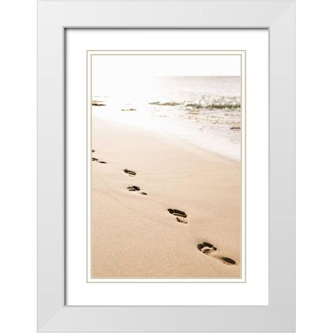 Beach Walk White Modern Wood Framed Art Print with Double Matting by Millet, Karyn
