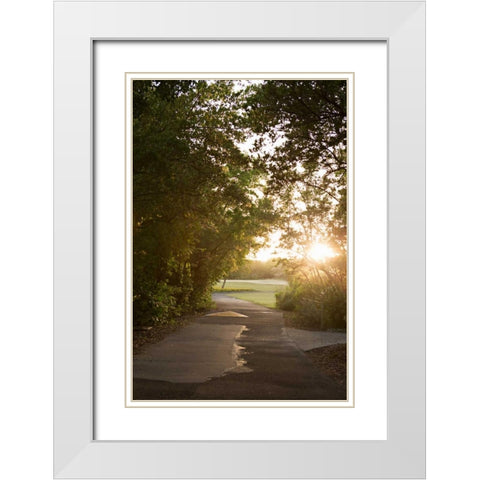 Island Stroll White Modern Wood Framed Art Print with Double Matting by Millet, Karyn