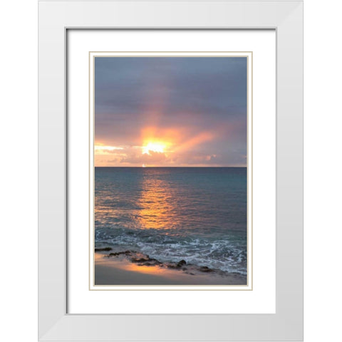 Island Sunset IV White Modern Wood Framed Art Print with Double Matting by Millet, Karyn