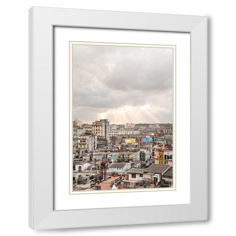 Cuban Skyline II White Modern Wood Framed Art Print with Double Matting by Millet, Karyn