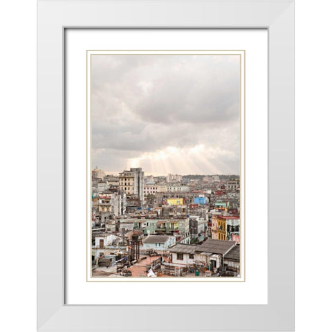 Cuban Skyline II White Modern Wood Framed Art Print with Double Matting by Millet, Karyn