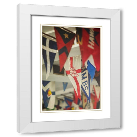 Yacht Club Flags I White Modern Wood Framed Art Print with Double Matting by Millet, Karyn