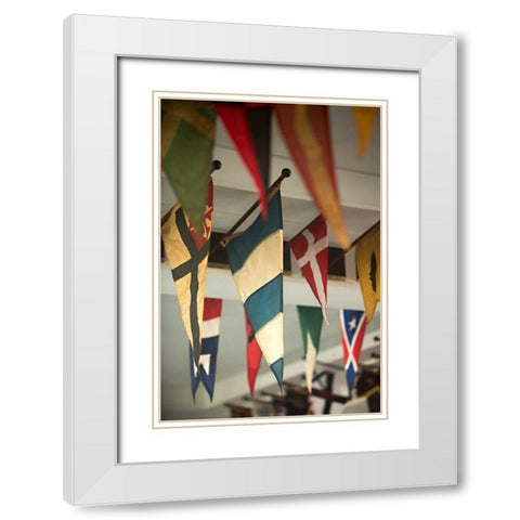 Yacht Club Flags II White Modern Wood Framed Art Print with Double Matting by Millet, Karyn