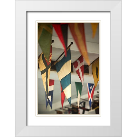 Yacht Club Flags II White Modern Wood Framed Art Print with Double Matting by Millet, Karyn