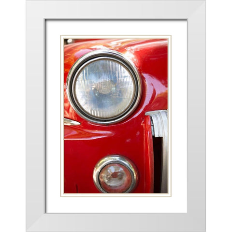 Red Car in Cuba I White Modern Wood Framed Art Print with Double Matting by Millet, Karyn