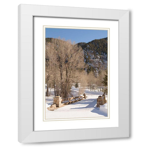 Snowy Path White Modern Wood Framed Art Print with Double Matting by Millet, Karyn