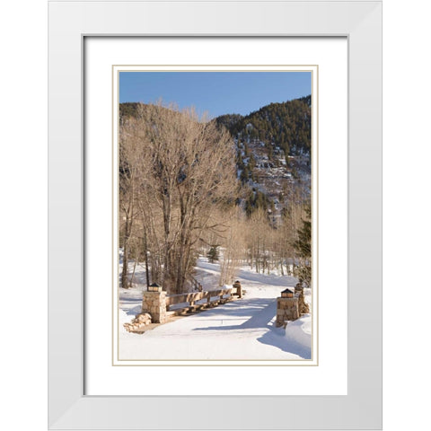 Snowy Path White Modern Wood Framed Art Print with Double Matting by Millet, Karyn