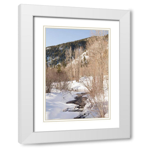 Snow in the Mountains White Modern Wood Framed Art Print with Double Matting by Millet, Karyn