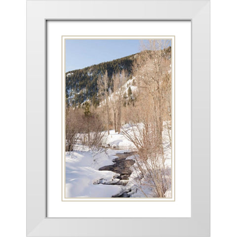 Snow in the Mountains White Modern Wood Framed Art Print with Double Matting by Millet, Karyn
