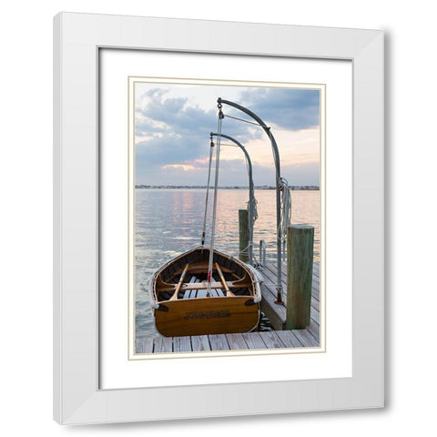 Boat and Oars White Modern Wood Framed Art Print with Double Matting by Millet, Karyn