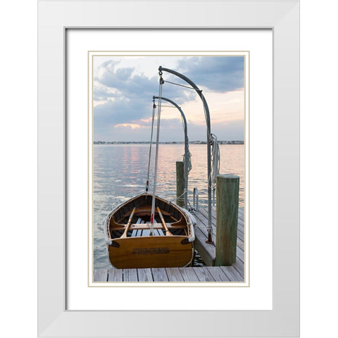 Boat and Oars White Modern Wood Framed Art Print with Double Matting by Millet, Karyn