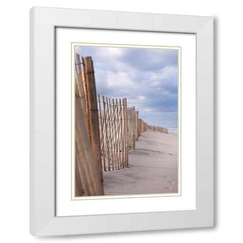 Coastal Fences White Modern Wood Framed Art Print with Double Matting by Millet, Karyn