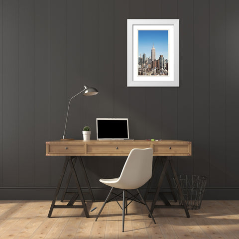 New York Cityscape White Modern Wood Framed Art Print with Double Matting by Millet, Karyn