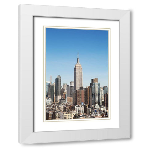 New York Cityscape White Modern Wood Framed Art Print with Double Matting by Millet, Karyn