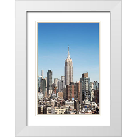 New York Cityscape White Modern Wood Framed Art Print with Double Matting by Millet, Karyn