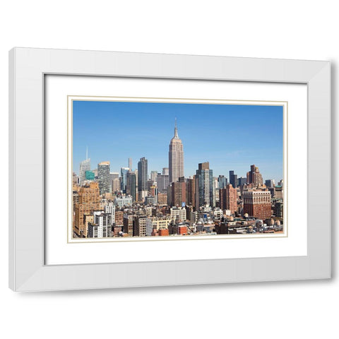 New York Cityscape II White Modern Wood Framed Art Print with Double Matting by Millet, Karyn