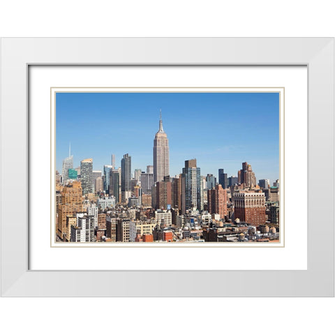 New York Cityscape II White Modern Wood Framed Art Print with Double Matting by Millet, Karyn