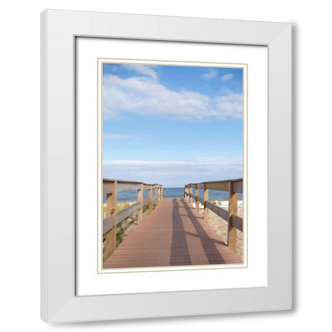 Ocean Pier White Modern Wood Framed Art Print with Double Matting by Millet, Karyn