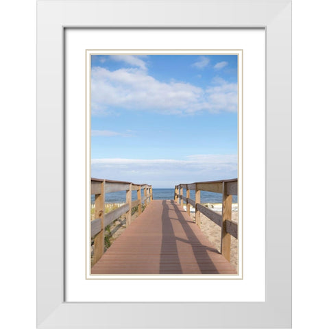 Ocean Pier White Modern Wood Framed Art Print with Double Matting by Millet, Karyn