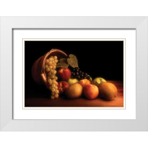 Basket of Fruit White Modern Wood Framed Art Print with Double Matting by McNemar, C. Thomas