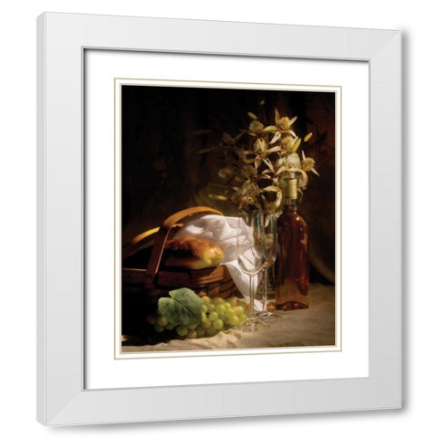 Wine and Romance I White Modern Wood Framed Art Print with Double Matting by McNemar, C. Thomas